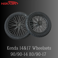 Ensemble de roues à rayons noires HSKABIN 14/17 pouces pour moto électrique Yozma Strike Shadow, roues de supermotard de rue