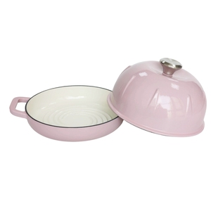 Cloche à pain commerciale en fonte émaillée rose, ustensile de cuisson émaillé avec couvercle bombé pour boulangerie et achats en gros - Product Image 4