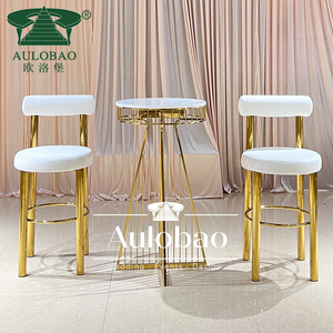 Modern Design Luxury 4 Leg <strong>Gold</strong> Stainless Steel <strong>Bar</strong> <strong>Stools</strong> with Back for Hotel and Outdoor Use - Product Image 5
