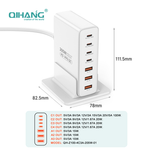 Stazione di Ricarica Toocki 140W GaN con 2 Porte PD 5V/3A USB, Caricatore da Scrivania Multifunzionale con Cavo e Spina UK US EU KR - Product Image 6