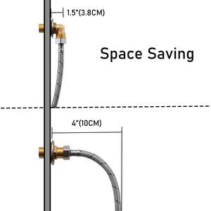 อะแดปเตอร์ก๊อกน้ำแบบ IPS ตัวผู้ขนาด 1/<span class=keywords><strong>2</strong></span> นิ้ว x IPS ตัวผู้ขนาด 1/<span class=keywords><strong>2</strong></span> นิ้ว, ชุดติดตั้งแบบ Backsplash สำหรับอ่างล้างจานสแตนเลสในครัวเชิงพาณิชย์และอ่างอเนกประสงค์ - Product Image 3