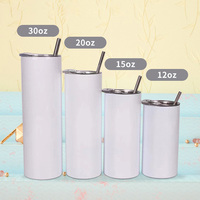 Tasse isolée en gros sublimation acier inoxydable 20oz gobelet de sublimation droit maigre avec couvercle paille