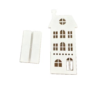 Adorno de Madera para el Hogar, Mini Casa de Álamo Cortada con Láser, Decoración Navideña para Escritorio, Regalo - Product Image 5
