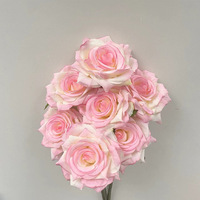 Bouquet de 7 roses artificielles en soie, fait main, style moderne, couleur et taille personnalisables, pour mariage, Saint-Valentin, Noël, OEM/ODM