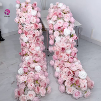 Maatwerk Bruiloft Huisdecoratie Wit Roze Roze Zijde Bloem Slinger Tafel Flower Runner Voor Bruiloft