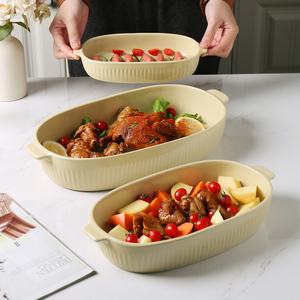 Vassoi da Forno in Ceramica Rettangolari Ecologici Personalizzati e Piatti Adatti al Forno per Uso Domestico e Regali Decorativi - Product Image 2