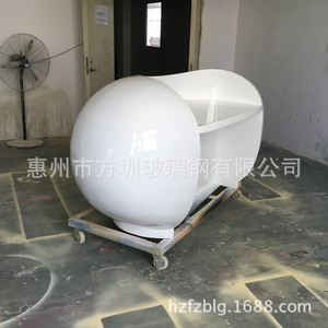 Mostrador de recepción ovalado de fibra de vidrio, blanco brillante, muebles de oficina para uso comercial - Product Image 4