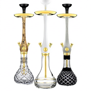 Golden Luxury Nightclub Simple Bucket <strong>Hookah</strong> Shisha Domestic <strong>Wookah</strong> Arabian Wood Stainless Steel Mirror - Product Image 1