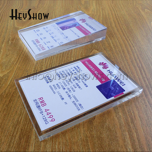 Phổ Acrylic điện thoại tablet giá tag chủ vuông phẳng dốc bán lẻ cửa hàng hiển thị đứng bàn hàng hóa giá hiển thị cơ sở - Product Image 5