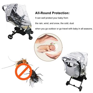 Housse <span class=keywords><strong>de</strong></span> <span class=keywords><strong>pluie</strong></span> universelle imperméable transparente en PEVA <span class=keywords><strong>pour</strong></span> poussette bébé grande taille Wazir WSC40001 - Product Image 3
