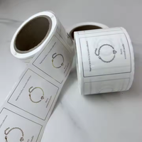 Etiqueta Adhesiva Transparente de Vinilo BOPP Personalizada, Resistente al Aceite y al Agua, con Diseño de Logotipo de Empresa, Impresa en Dorado