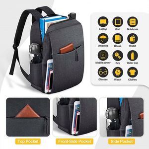 Wholesale Custom Multifunctional Business <b>Laptop</b> Backpack With Usb Charging Casual College School Bookbag for Man - Product Image 4