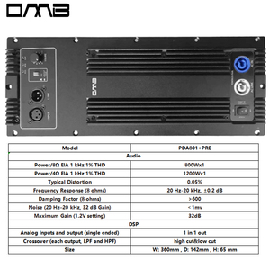 PDA801 + PRE professionnel Audio ClassD haut-parleur puissance 1200W <span class=keywords><strong>Module</strong></span> amplificateur actif amplificateur de caisson de basses - Product Image 2