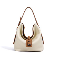 Sac seau bandoulière en cuir véritable haut de gamme pour femme 2026, grande capacité, style décontracté, avec rabat et design imperméable