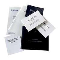 Brochures personnalisées à couverture blanche ou noire, 250 g/m², texte inversé, reliure agrafée, multilingues, pour la marque d'adaptateurs