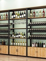 Étagère à vin en fer forgé, présentoir moderne et minimaliste pour bar, supermarché, étagère de séparation noire/marron