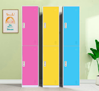 Casier en acier, armoire de rangement en acier à 2 portes en métal pour l'école, le bureau, la salle de sport ou la chambre à coucher pour les employés et les étudiants