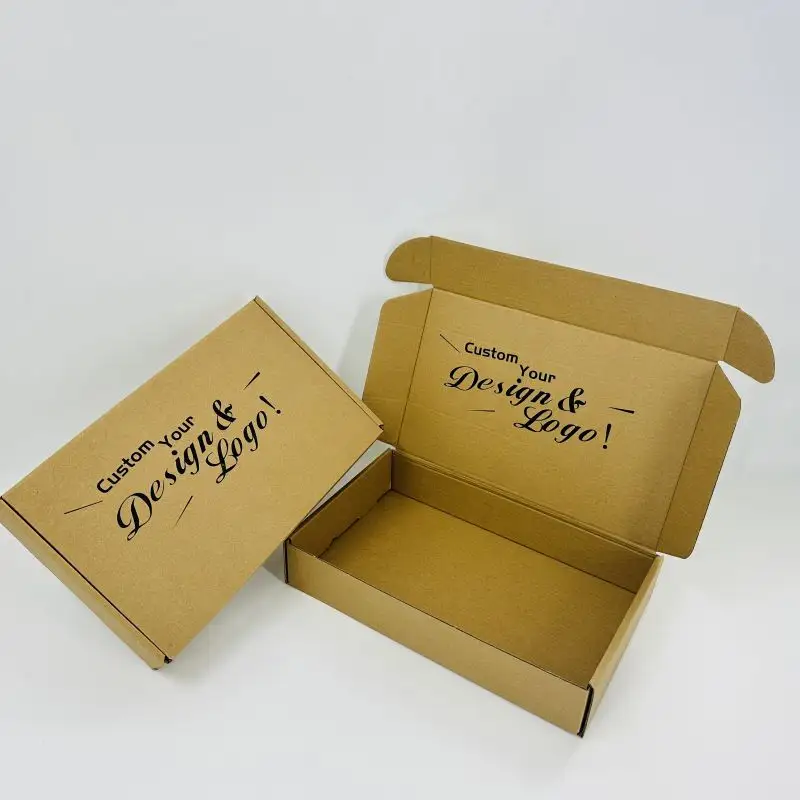 Offre spéciale vente en gros boîte d'emballage d'expédition de vêtements pliante en kraft brun boîte postale ondulée personnalisée