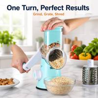 Roterende Kaasrasp Handheld Groente Mandoline Slicer Gemakkelijk Schoonmaken Keuken Kaas Rasp Shredder Met 3 Drum Blades