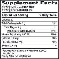 Gummies de calcium sans sucre pour les os et les dents, enrichies en vitamines D3, K2, magnésium, B6, B12 pour adolescents - Compléments anti-âge
