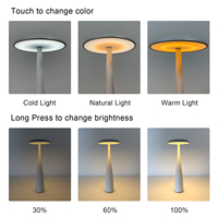 Lampe à Poser Champignon Moderne en Métal LED Sans Fil, Design Italien pour Abat-Jour de Restaurant et Décoration Maison Enfant