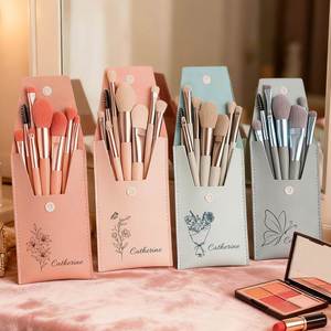Juego de Brochas Personalizadas de 8 Piezas, Kit con Bolsa de Brochas de Maquillaje con Flor de Nacimiento Personalizada - Product Image 2