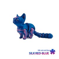 Figurine de chat articulée imprimée en 3D, en PLA souple bicolore effet soie, jouet anti-stress, décoration esthétique pour chambre, cadeau