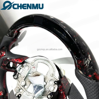 Volant en fibre de carbone forgée rouge LED, fourni par l'usine, pour Ford Mustang 2015 2016 2017 2018 2019 2020 2021 2022 2023, mise à niveau