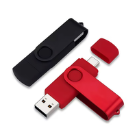 Flashdisk OTG 2 in 1 USB 256MB 512MB 1GB 2GB 4GB 128GB TYPE-C Logo Kustom Gratis Dapat Diputar Pendrive Kapasitas Asli Logo Kustom