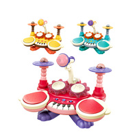 Jouet de tambour d'instrument de musique à piles pour bébé éducatif avec lumière de microphone