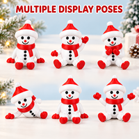 Figurine de bonhomme de neige articulée imprimée en 3D en gros, décoration de bureau rouge et blanche pour les fêtes