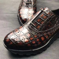 Chaussures de sport Goodyear Nouvelle Arrivée pour Hommes, Sneakers de Luxe en Cuir Véritable d'Alligator, Chaussures de Marche Style Luxe pour Hommes, Chaussures de Luxe en Crocodile pour Hommes