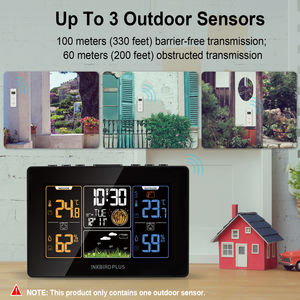 <span class=keywords><strong>Station</strong></span> de prévision météo sans fil pour une utilisation intérieure et extérieure jusqu'à 3 capteurs extérieurs - Product Image 3