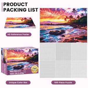 Casse-tête de plage personnalisé de <span class=keywords><strong>500</strong></span> pièces pour adultes activité familiale excellente idée cadeau pour les amis de la famille Puzzles difficiles taille 38*50cm - Product Image 5