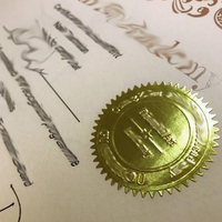 OEM Adhésif personnalisé découpé à l'emporte-pièce Jolis autocollants de logo en relief 3D feuille d'argent mat sur papier pour bureau Stylo plume doré