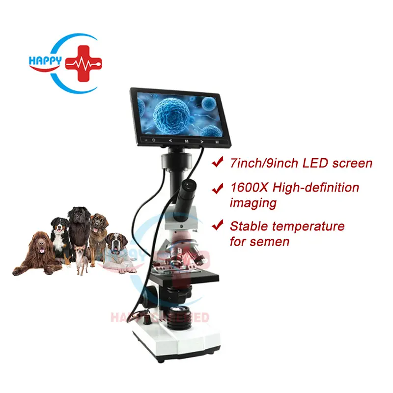 Microscope numérique HC-R069 de 7/9 pouces pour l'analyse de l'utilisation vétérinaire, microscopes d'observation pour le sperme