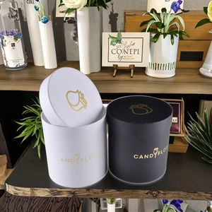 Caja de flores de lujo personalizada al por mayor, caja de regalo de papel de lujo de tubo redondo para mamá - Product Image 6