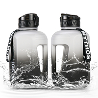 Bouteille d'eau sans BPA en plastique pour le sport, gourde en plastique à dégradé de couleurs pour le bureau, bouteilles d'eau sans BPA personnalisées