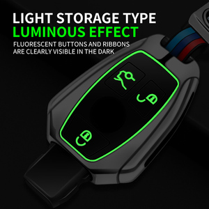 Étui à clés en alliage de zinc antichoc et durable, design à rayures de course pour <span class=keywords><strong>Mercedes</strong></span>-Benz GT R/180, <span class=keywords><strong>porte</strong></span>-clés auto (3 boutons) - Product Image 5