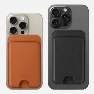 ที่วางโทรศัพท์แบบแม่เหล็ก 2025 พร้อมช่องใส่บัตร 3-in-1 วัสดุหนัง PU ระบบแม่เหล็กตรงกลาง สำหรับ iPhone 12 ขึ้นไป JUNCHI - Product Image 1