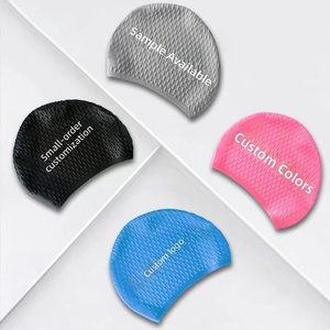 Gorro de natación de silicona estilo gota de agua, impermeable, extraelástico, resistente al agua, protección para los oídos, tamaño grande, no aprieta - Product Image 4