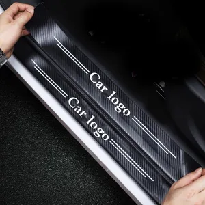 4 шт. углеродного волокна стикер автомобиля полосы авто порога двери анти-лента от царапин водонепроницаемый переводная картинка