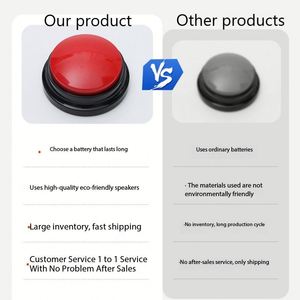 Bouton de communication pour animaux de compagnie en plastique avec logo personnalisé, boîte sonore, jouet d'apprentissage vocal avec enregistrement et voix interactive pour chiens domestiques - Product Image 4