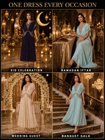 Robe Kaftan Perlée Col V Coupe Ample Longueur Maxi Manches Courtes Confortable Élégante Modeste Robe de Soirée pour Femmes Musulmanes