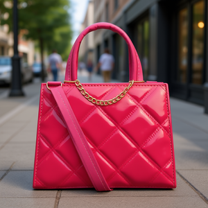 Sac bandoulière Fana Nika Buganvilia en cuir PU matelassé losanges avec chaîne, style vintage, idéal pour l'été et les affaires - Product Image 2