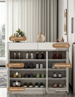 Meuble de rangement à chaussures en bois moderne - Design en bois massif durable, écologique, grande capacité, pour entrée/salon