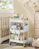 Chariot de rangement à 3 niveaux sur roulettes, chariot utilitaire en métal, organisateur multifonction détachable pour la cuisine, la salle de bain, le salon
