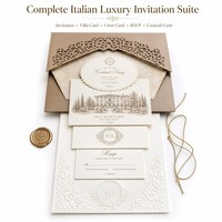 Tarjetas de Invitación de Boda de Lujo con Impresión Digital Offset en Algodón de 600 g/m², Relieve Esculpido Barroco en 3D para Planificador