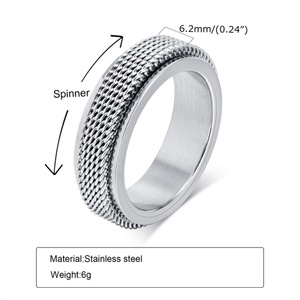 Good Quality Tungsten Steel <b>Ring</b> Stainless Steel Rotating <b>Rings</b> <b>for</b> <b>Mens</b> - Product Image 2