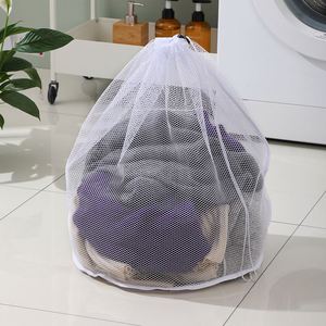 Bolsa de lavandería protectora de nailon con cordón, portátil, lavable a máquina, de tres capas, con malla gruesa y fina - Product Image 4